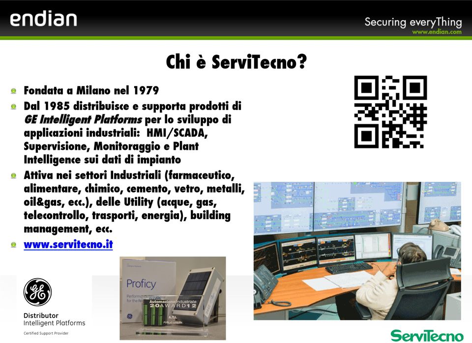 di applicazioni industriali: HMI/SCADA, Supervisione, Monitoraggio e Plant Intelligence sui dati di impianto