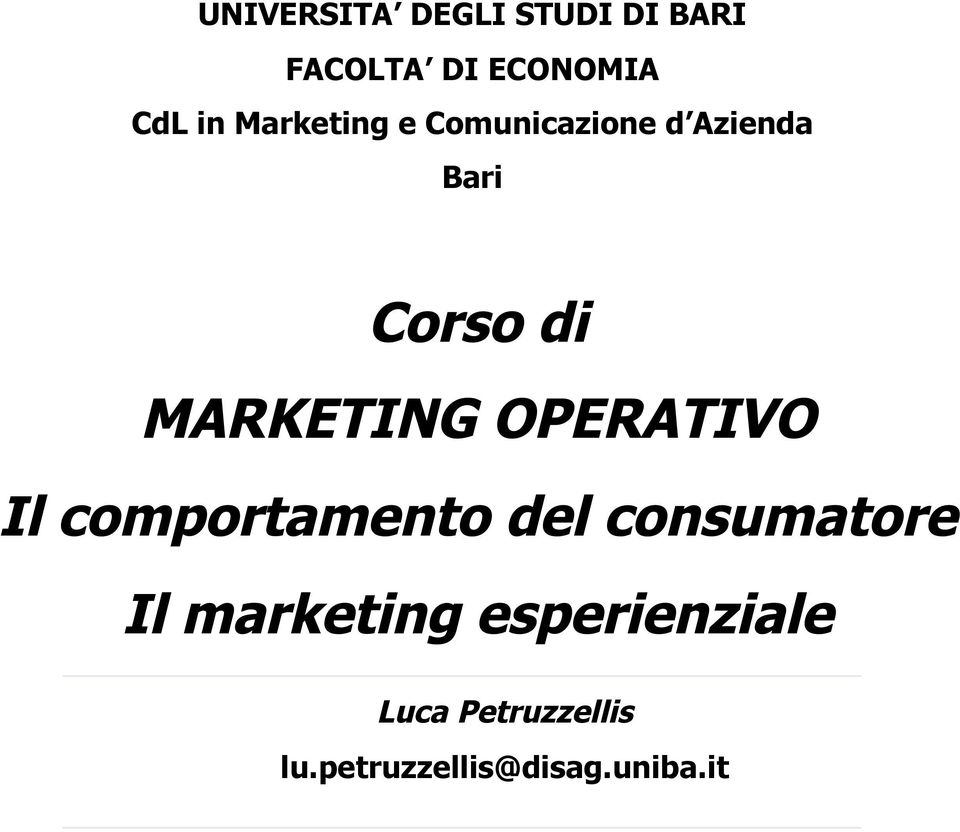 Comunicazione d Azienda Bari Luca