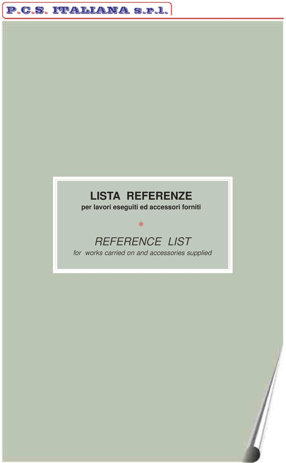 * REFERENCE LIST for works