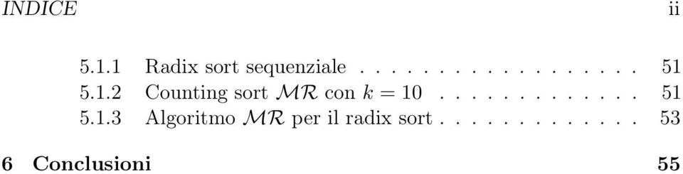 1.3 Algoritmo MR per il radix sort.