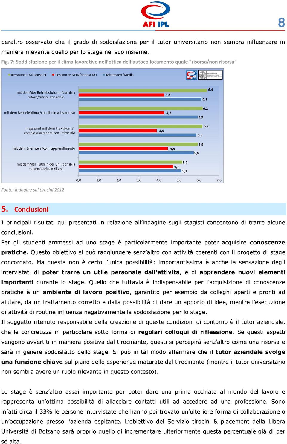 Conclusioni I principali risultati qui presentati in relazione all indagine sugli stagisti consentono di trarre alcune conclusioni.