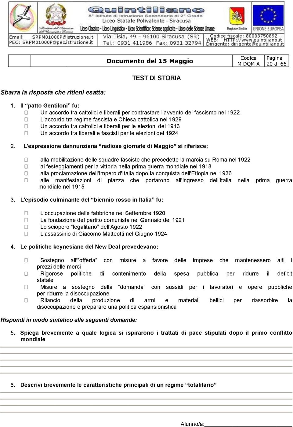 liberali per le elezioni del 1913 Un accordo tra liberali e fascisti per le elezioni del 1924 2.