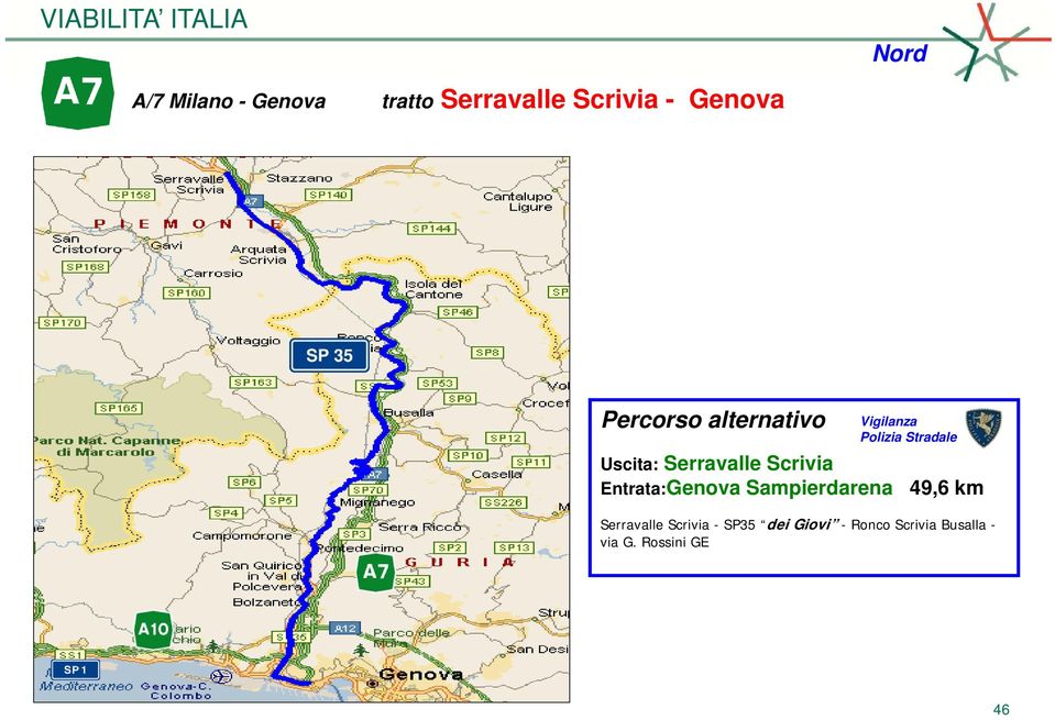 Sampierdarena 49,6 km Serravalle Scrivia - SP35