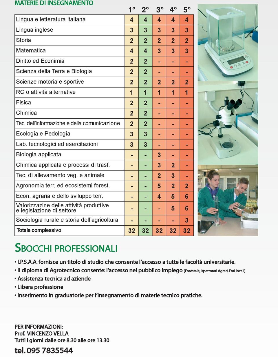 dell informazione e della comunicazione 2 2 - - - Ecologia e Pedologia 3 3 - - - Lab. tecnologici ed esercitazioni 3 3 - - - Biologia applicata - - 3 - - Chimica applicata e processi di trasf.