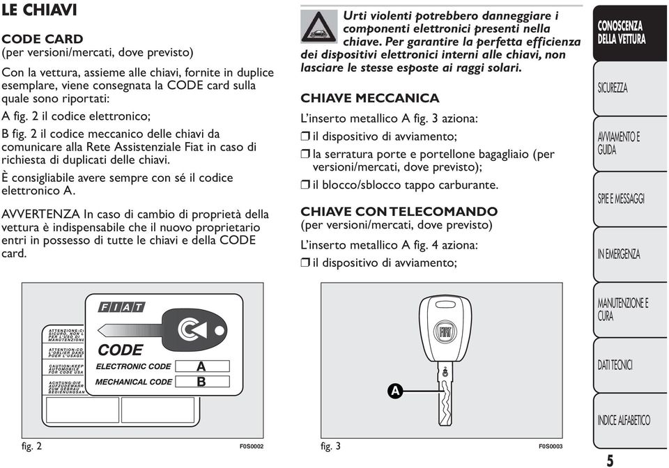 È consigliabile avere sempre con sé il codice elettronico A.