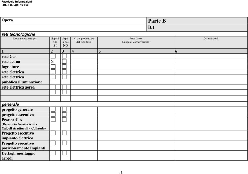 1 1 2 3 4 5 6 rete Gas rete acqua fognature rete elettrica rete elettrica pubblica illuminazione rete elettrica aerea