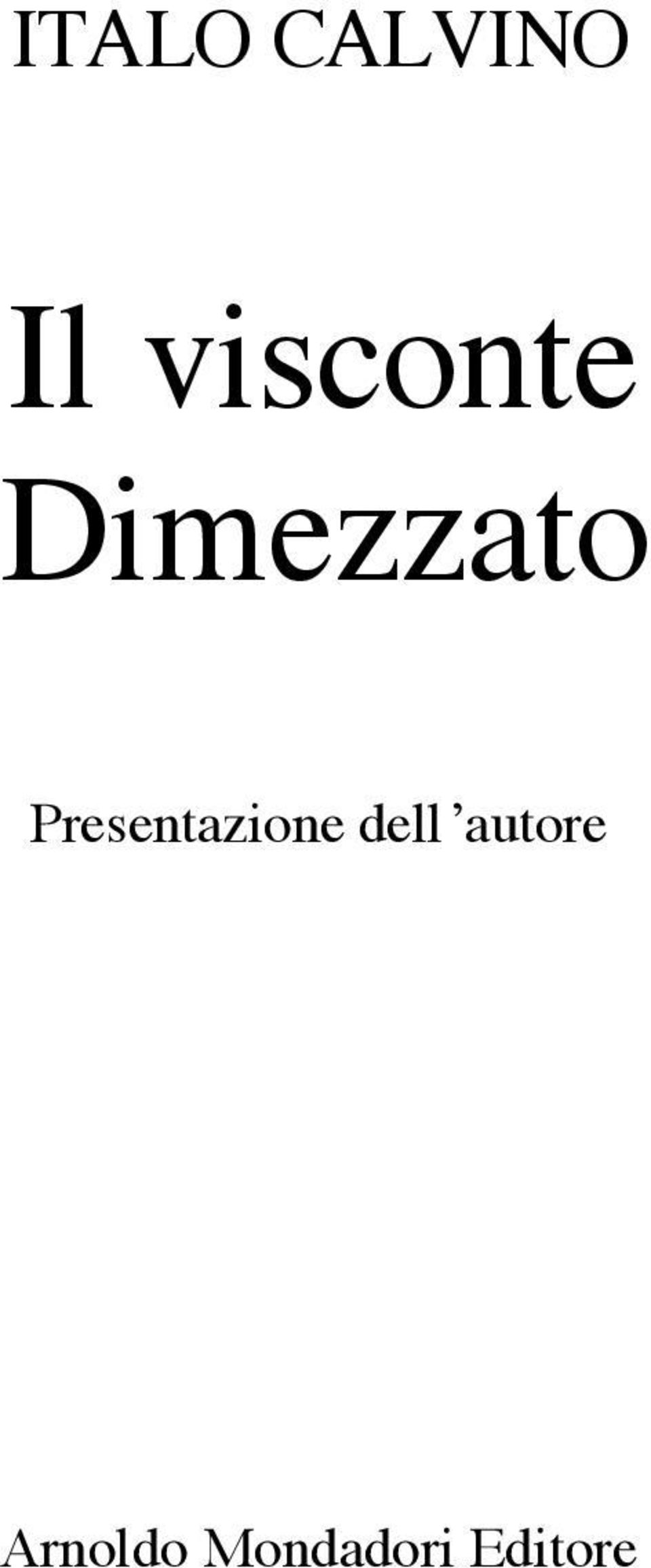 Presentazione dell