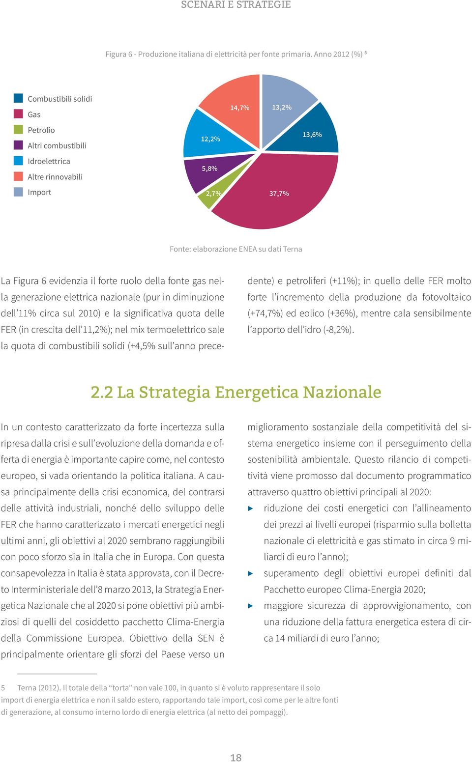 evidenzia il forte ruolo della fonte gas nella generazione elettrica nazionale (pur in diminuzione dell 11% circa sul 2010) e la significativa quota delle FER (in crescita dell 11,2%); nel mix