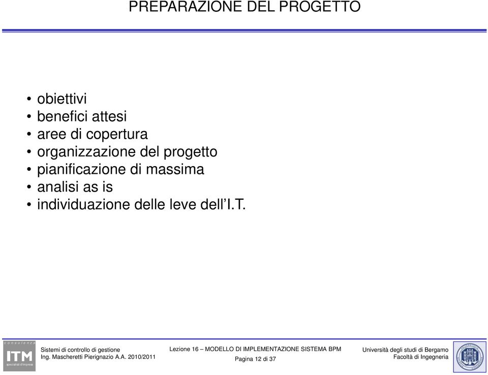 progetto pianificazione di massima analisi as