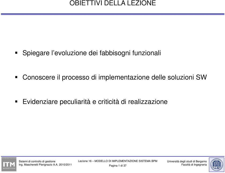 implementazione delle soluzioni SW Evidenziare