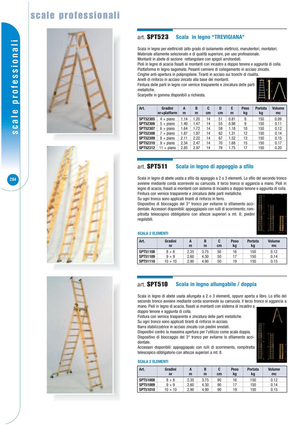 Pioli in legno di acacia fissati ai montanti con incastro a doppio tenone e aggiunta di colla. Piattaforma in legno sagomata. Pesanti cerniere di collegamento in acciaio zincato.