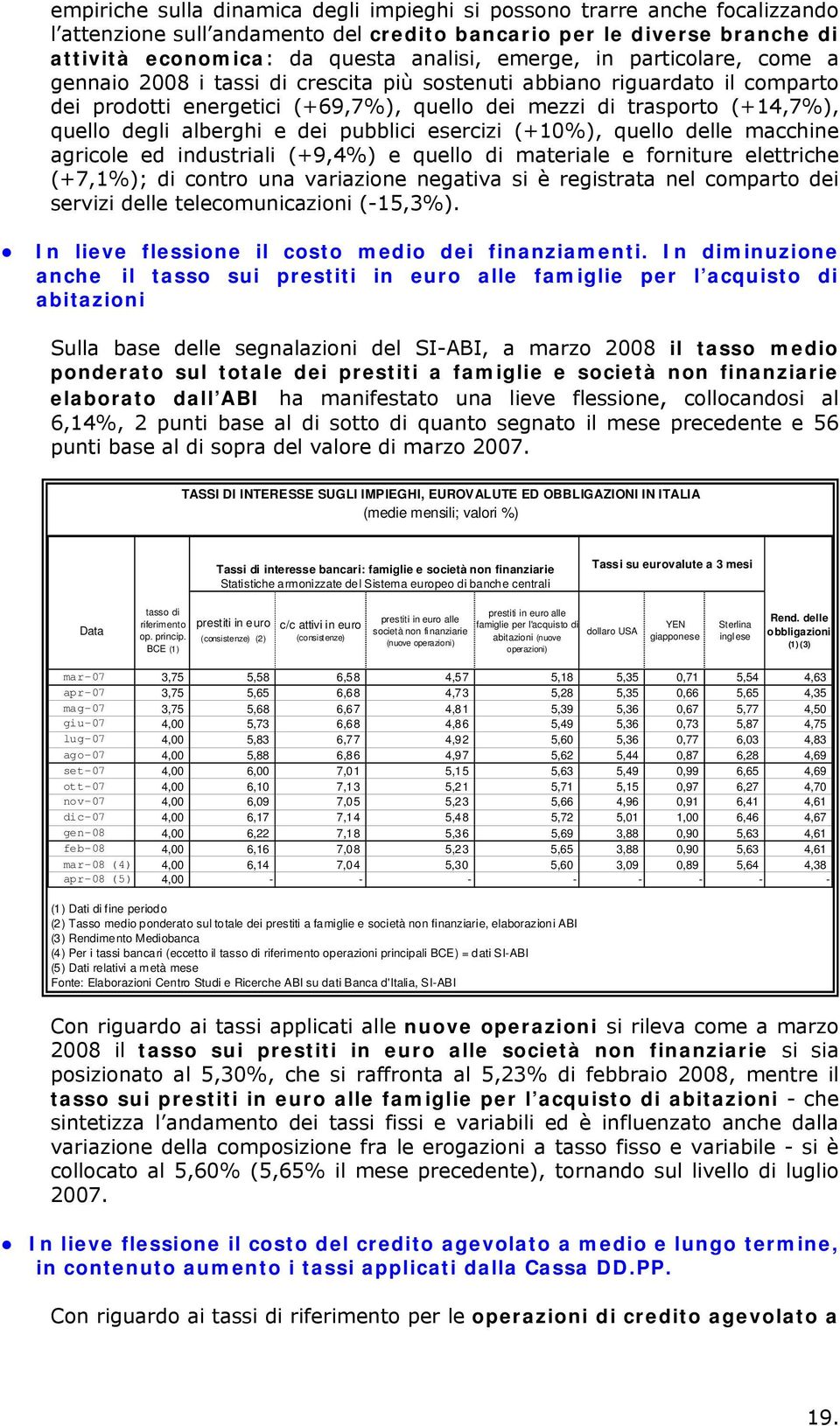 dei pubblici esercizi (+10%), quello delle macchine agricole ed industriali (+9,4%) e quello di materiale e forniture elettriche (+7,1%); di contro una variazione negativa si è registrata nel