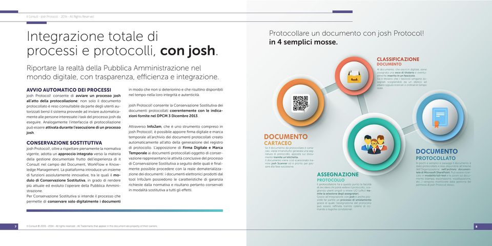 consente di avviare un processo josh all atto della protocollazione: non solo il documento protocollato è reso consultabile da parte degli utenti autorizzati bensì il sistema provvede ad inviare