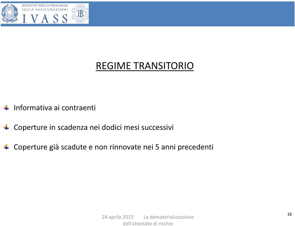 dodici mesi successivi Coperture già