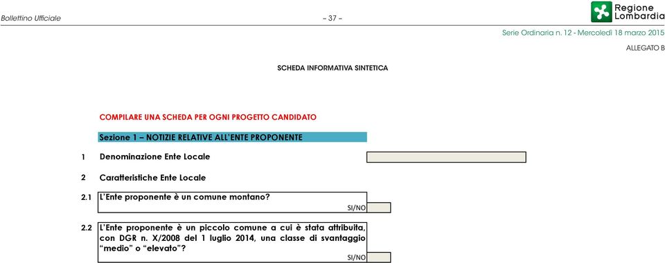 Caratteristiche Ente Locale 2.