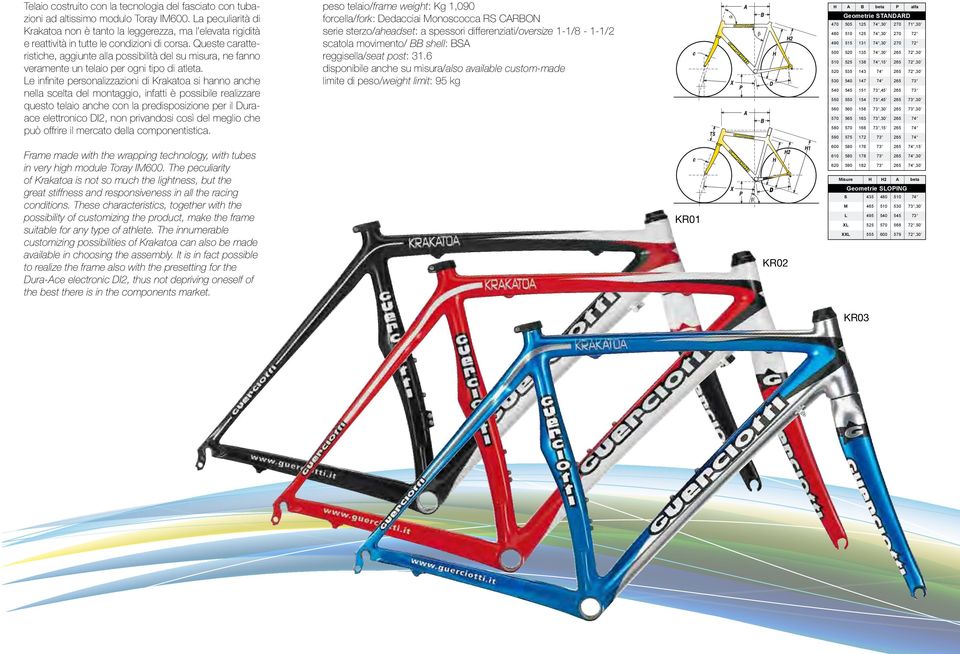Queste caratteristiche, aggiunte alla possibilità del su misura, ne fanno veramente un telaio per ogni tipo di atleta.