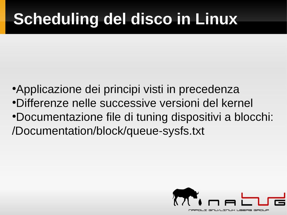 successive versioni del kernel Documentazione file di