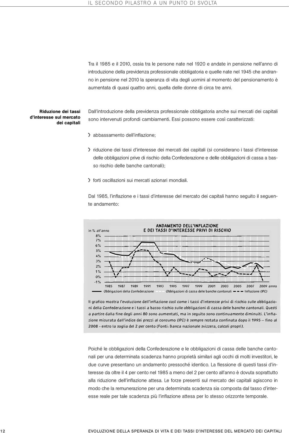 Riduzione dei tassi d interesse sul mercato dei capitali Dall introduzione della previdenza professionale obbligatoria anche sui mercati dei capitali sono intervenuti profondi cambiamenti.