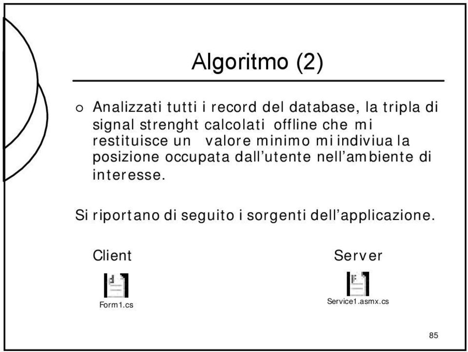 la posizione occupata dall utente nell ambiente di interesse.