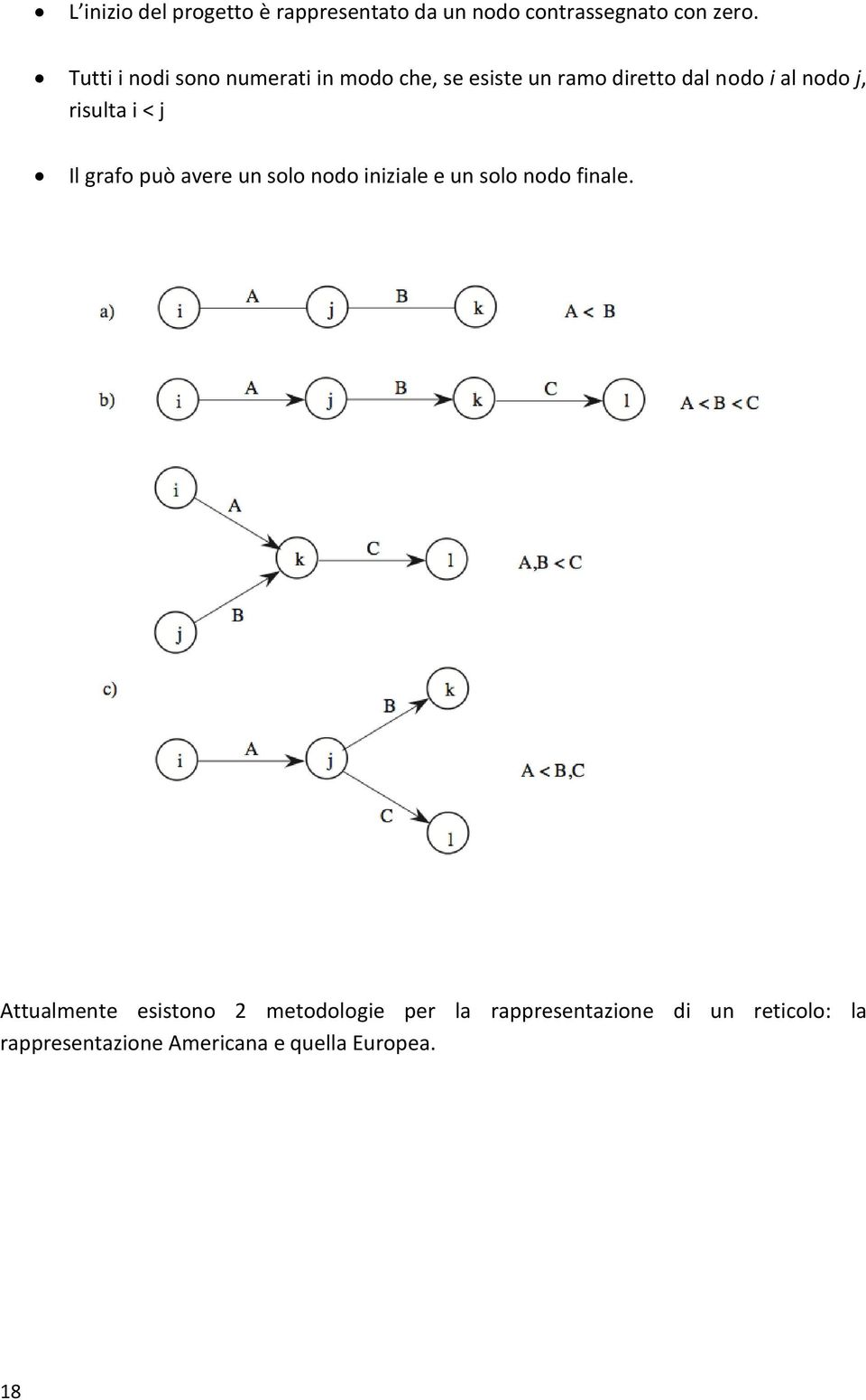 risulta i < j Il grafo può avere un solo nodo iniziale e un solo nodo finale.
