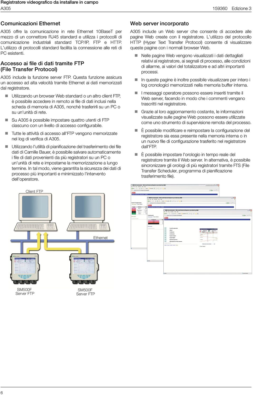 Questa funzione assicura un accesso ad alta velocità tramite Ethernet ai dati memorizzati dal registratore.