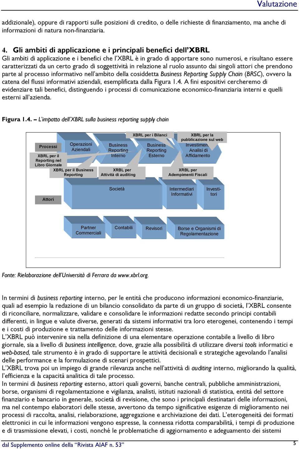 grado di soggettività in relazione al ruolo assunto dai singoli attori che prendono parte al processo informativo nell ambito della cosiddetta Business Reporting Supply Chain (BRSC), ovvero la catena