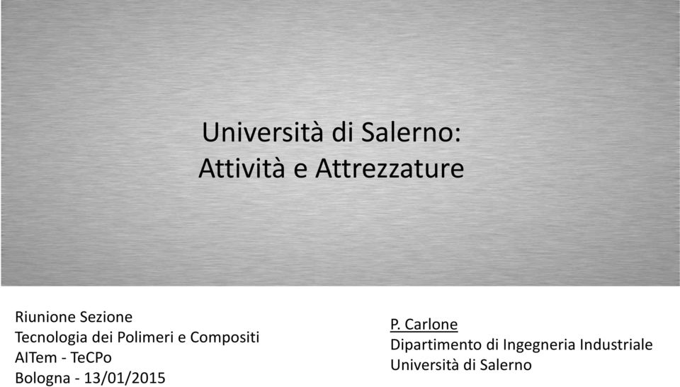 Compositi AITem- TeCPo Bologna - 13/01/2015 P.