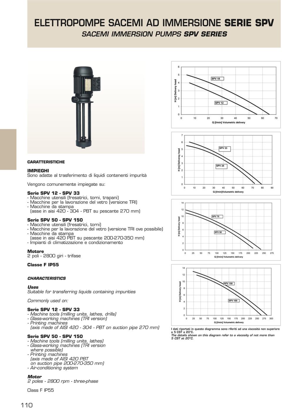 Serie SPV 50 - SPV 150 - Macchine utensili (fresatrici, torni) - Macchine per la lavorazione del vetro (versione TRI ove possibile) - Macchine da stampa (asse in aisi 420 PBT su pescante 200-270-350