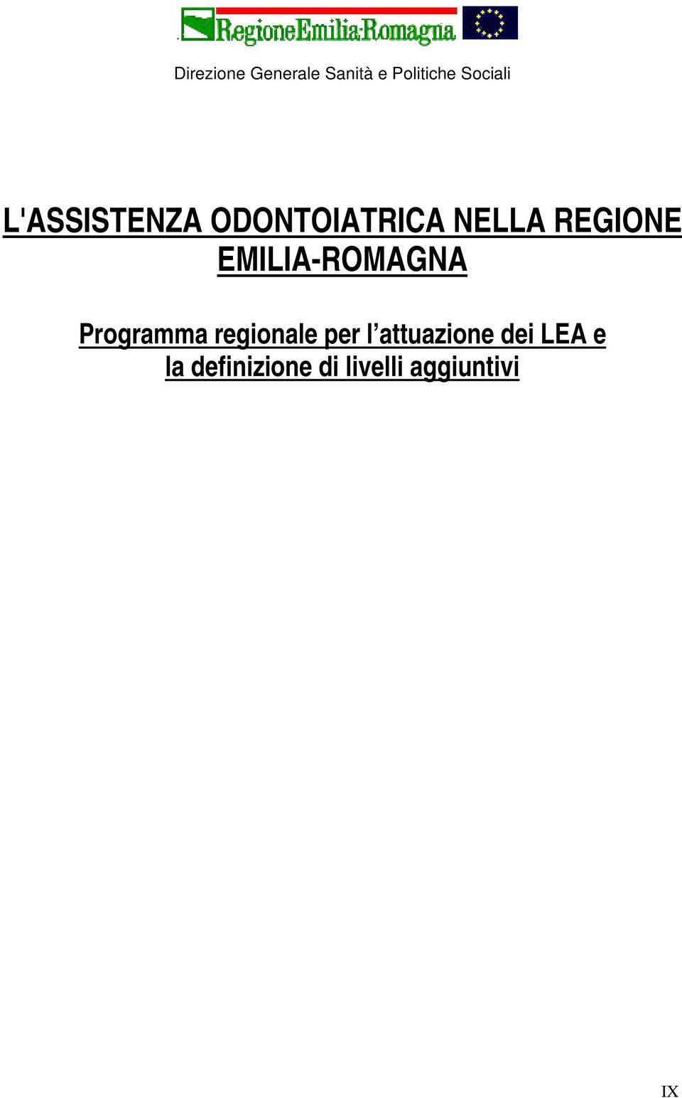 EMILIA-ROMAGNA Programma regionale per l