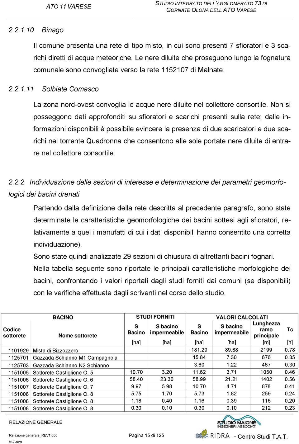 Non si posseggono dati approfonditi su sfioratori e scarichi presenti sulla rete; dalle informazioni disponibili è possibile evincere la presenza di due scaricatori e due scarichi nel torrente