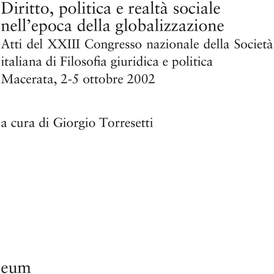 della Società italiana di Filosofia giuridica e