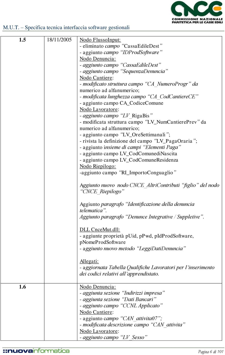 modificata struttura campo LV_NumCantierePrev da numerico ad alfanumerico; - aggiunto campo LV_OreSettimanali ; - rivista la definizione del campo LV_PagaOraria ; - aggiunto insieme di campi Elementi