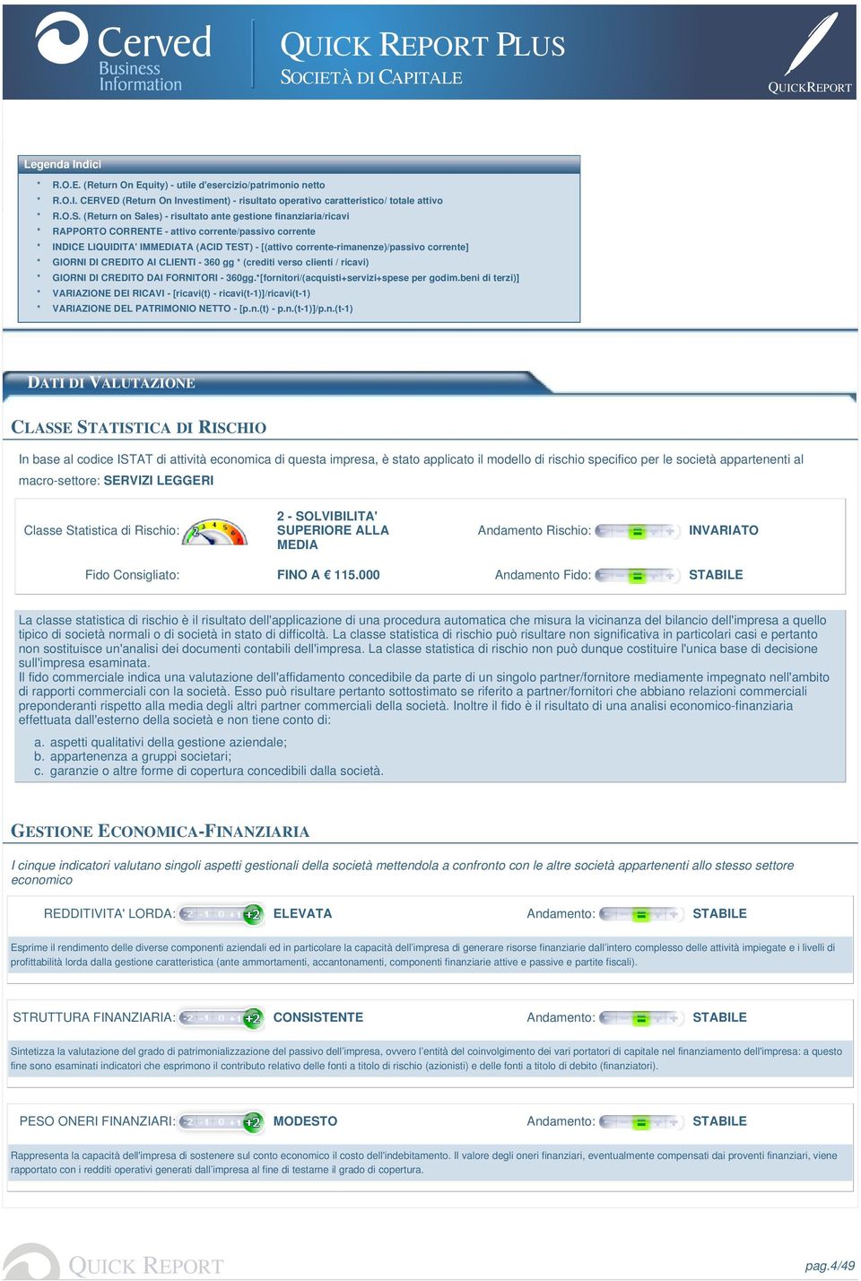 GIORNI DI CREDITO AI CLIENTI - 360 gg * (crediti verso clienti / ricavi) * GIORNI DI CREDITO DAI FORNITORI - 360gg.*[fornitori/(acquisti+servizi+spese per godim.