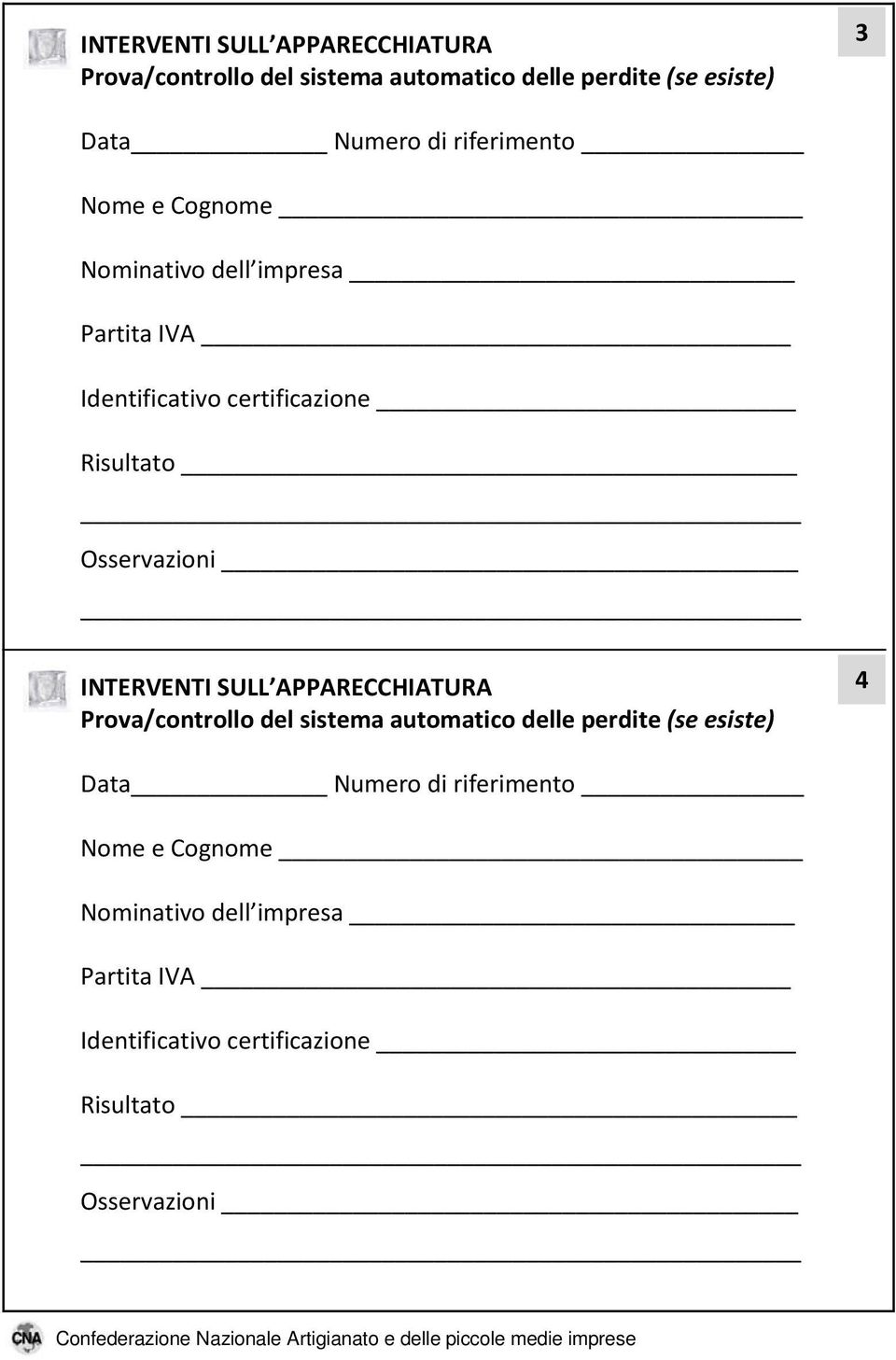 Osservazioni  automatico delle perdite (se esiste) 4