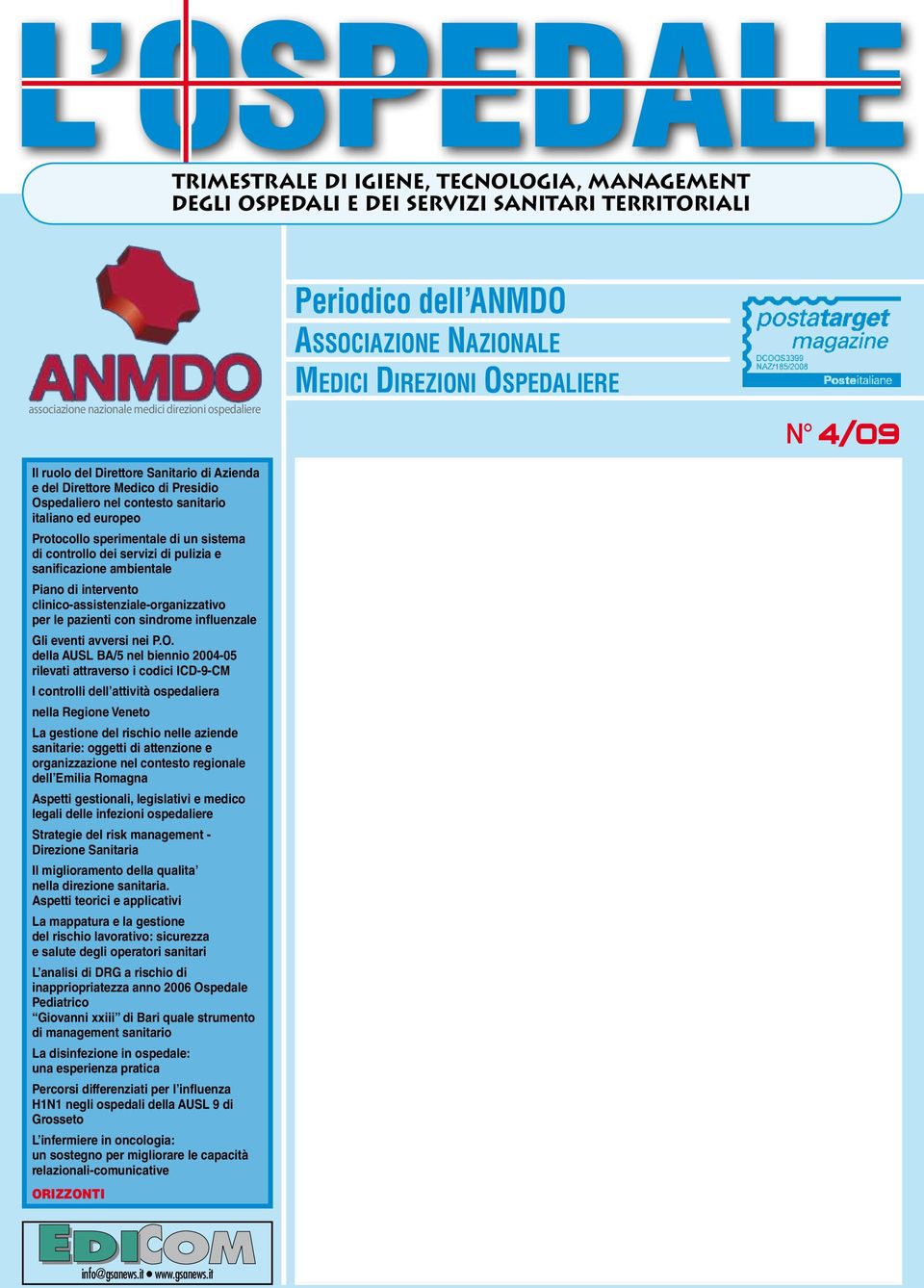 intervento clinico-assistenziale-organizzativo per le pazienti con sindrome influenzale Gli eventi avversi nei P.O.