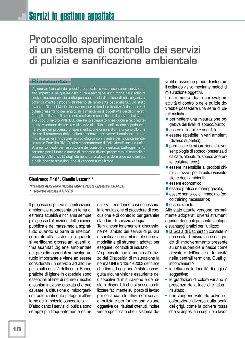 dell ambiente ospedaliero.