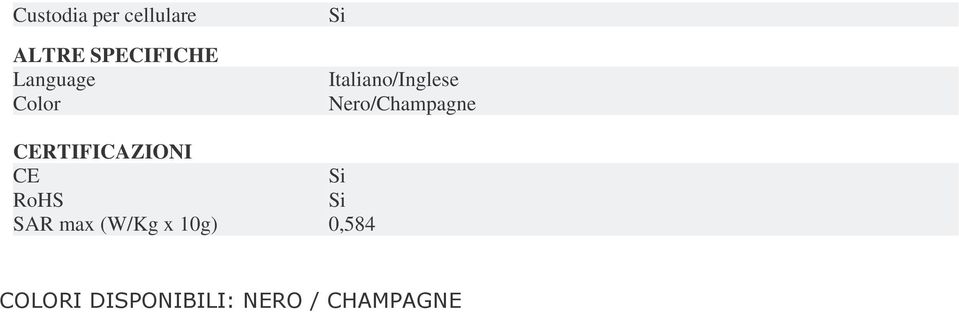 Italiano/Inglese Nero/Champagne