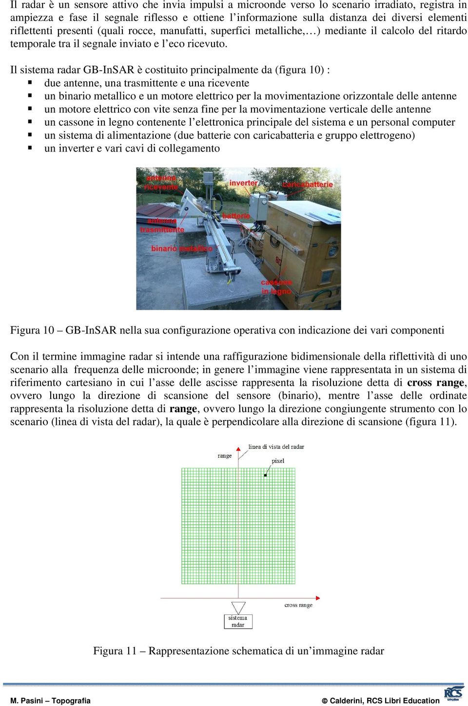 Il sistema radar GB-InSAR è costituito principalmente da (figura 10) : due antenne, una trasmittente e una ricevente un binario metallico e un motore elettrico per la movimentazione orizzontale delle