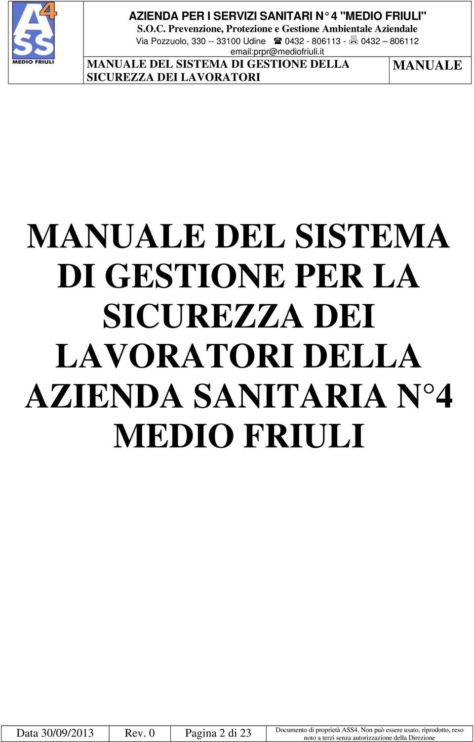 AZIENDA SANITARIA N 4 MEDIO FRIULI