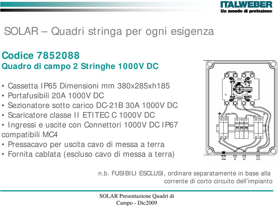 1000V DC Scaricatore classe II ETITEC C 1000V