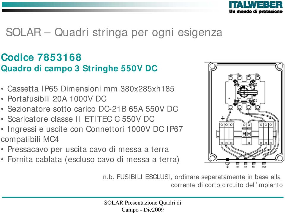 550V DC Scaricatore classe II ETITEC C 550V