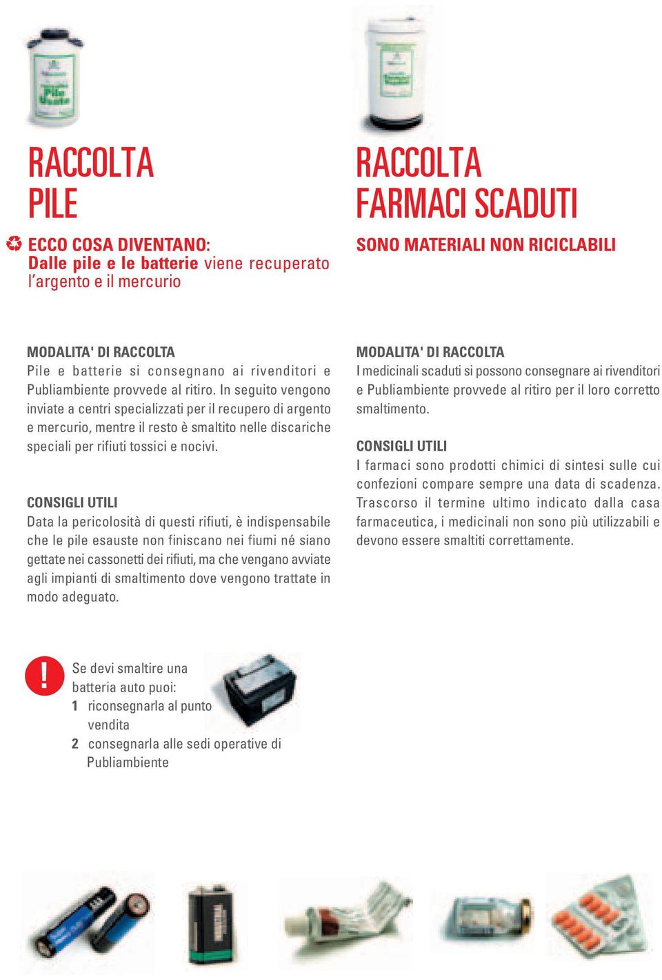 In seguito vengono inviate a centri specializzati per il recupero di argento e mercurio, mentre il resto è smaltito nelle discariche speciali per rifiuti tossici e nocivi.