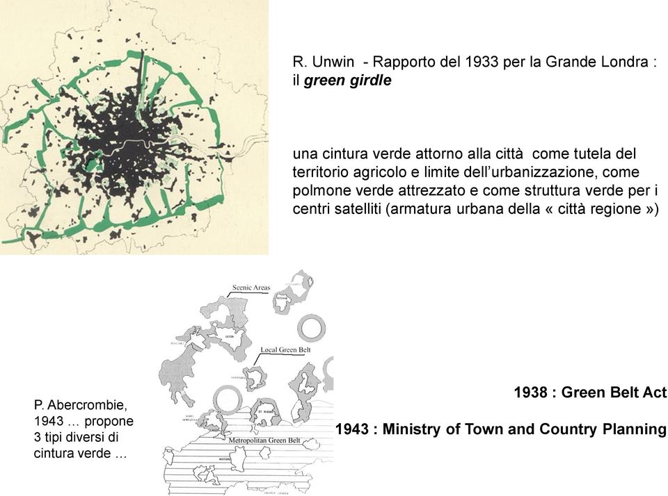 come struttura verde per i centri satelliti (armatura urbana della «città regione») P.