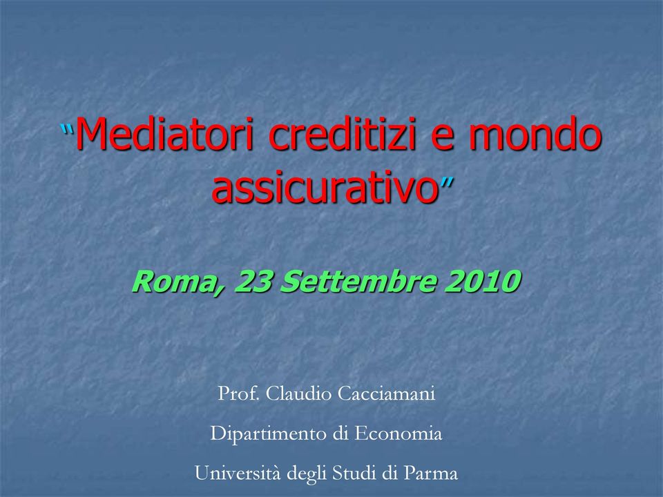 Prof. Claudio Cacciamani