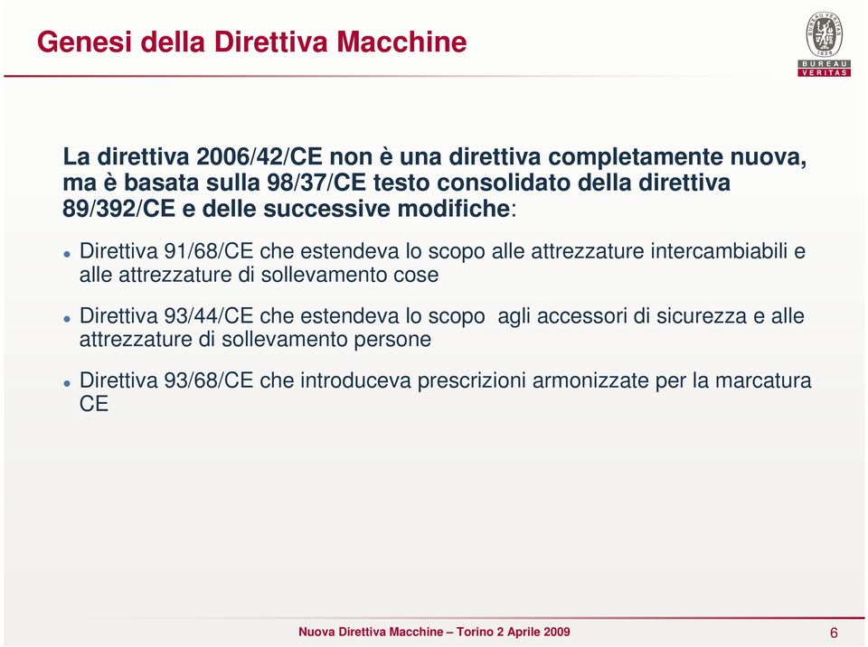 attrezzature intercambiabili e alle attrezzature di sollevamento cose Direttiva 93/44/CE che estendeva lo scopo agli accessori