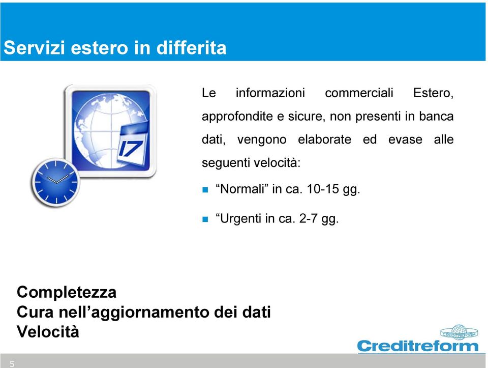 elaborate ed evase alle seguenti velocità: Normali in ca. 10-15 gg.