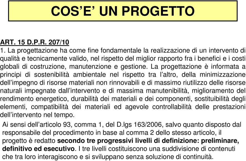 manutenzione e gestione.