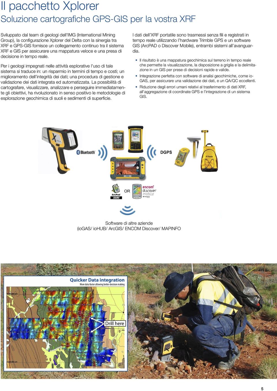 Per i geologi impegnati nelle attività esplorative l'uso di tale sistema si traduce in: un risparmio in termini di tempo e costi; un miglioramento dell integrità dei dati; una procedura di gestione e