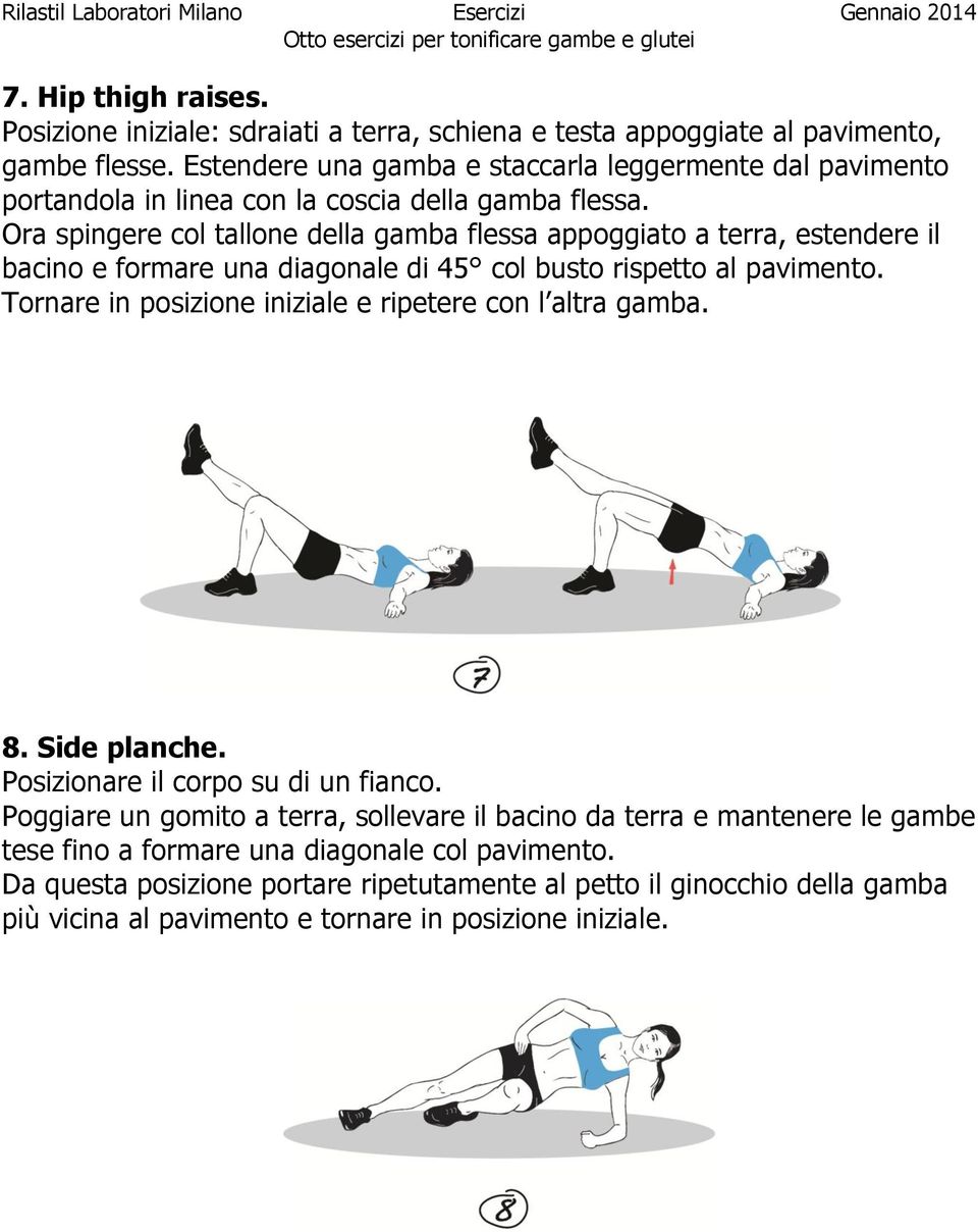 Ora spingere col tallone della gamba flessa appoggiato a terra, estendere il bacino e formare una diagonale di 45 col busto rispetto al pavimento.