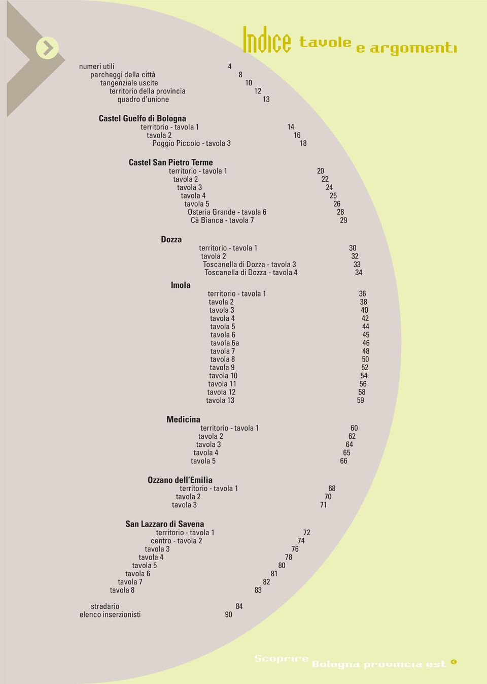 tavola 2 32 Toscanella di Dozza - tavola 3 33 Toscanella di Dozza - tavola 4 34 territorio - tavola 1 36 tavola 2 38 tavola 3 40 tavola 4 42 tavola 5 44 tavola 6 45 tavola 6a 46 tavola 7 48 tavola 8